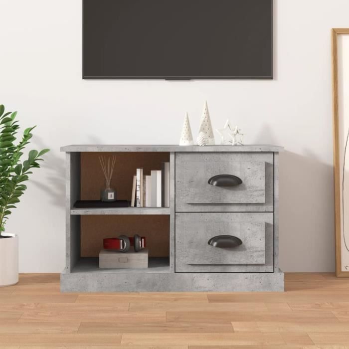 VidaXL Meuble TV gris béton 73x35,5x47,5 cm bois d'ingénierie 816172