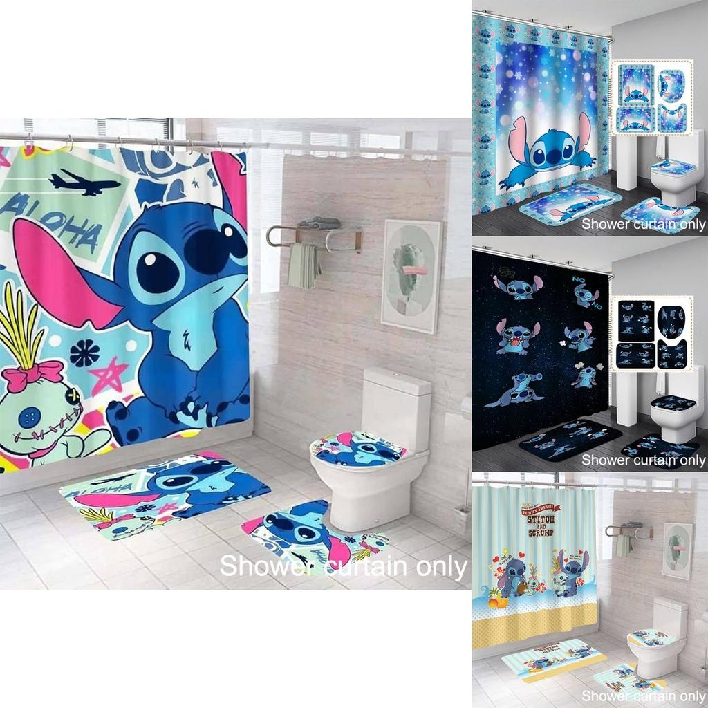 Lilo Stitch Duschvorhang Wasserdicht Schimmelresistent Und Niedlich Heimdekoration