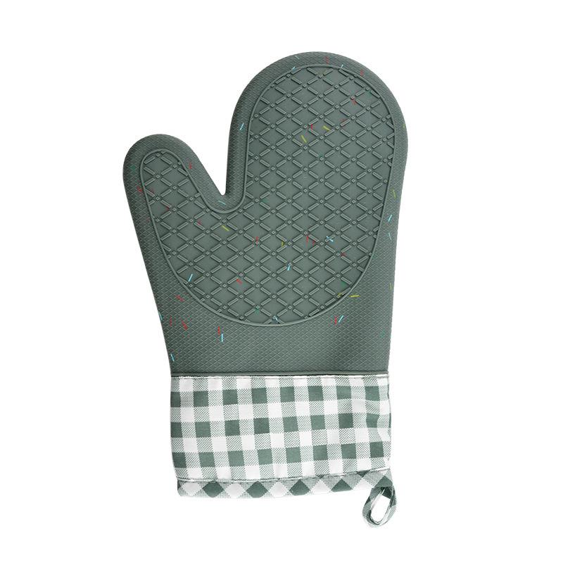 In Stock Color Dot Diamond Pattern Heat-Resistant Silicone Oven Mitts