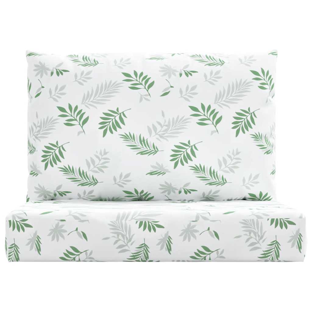 Vidaxl Pallet Cushions, 2 Pcs, Leaf Pattern, Oxford Fabric