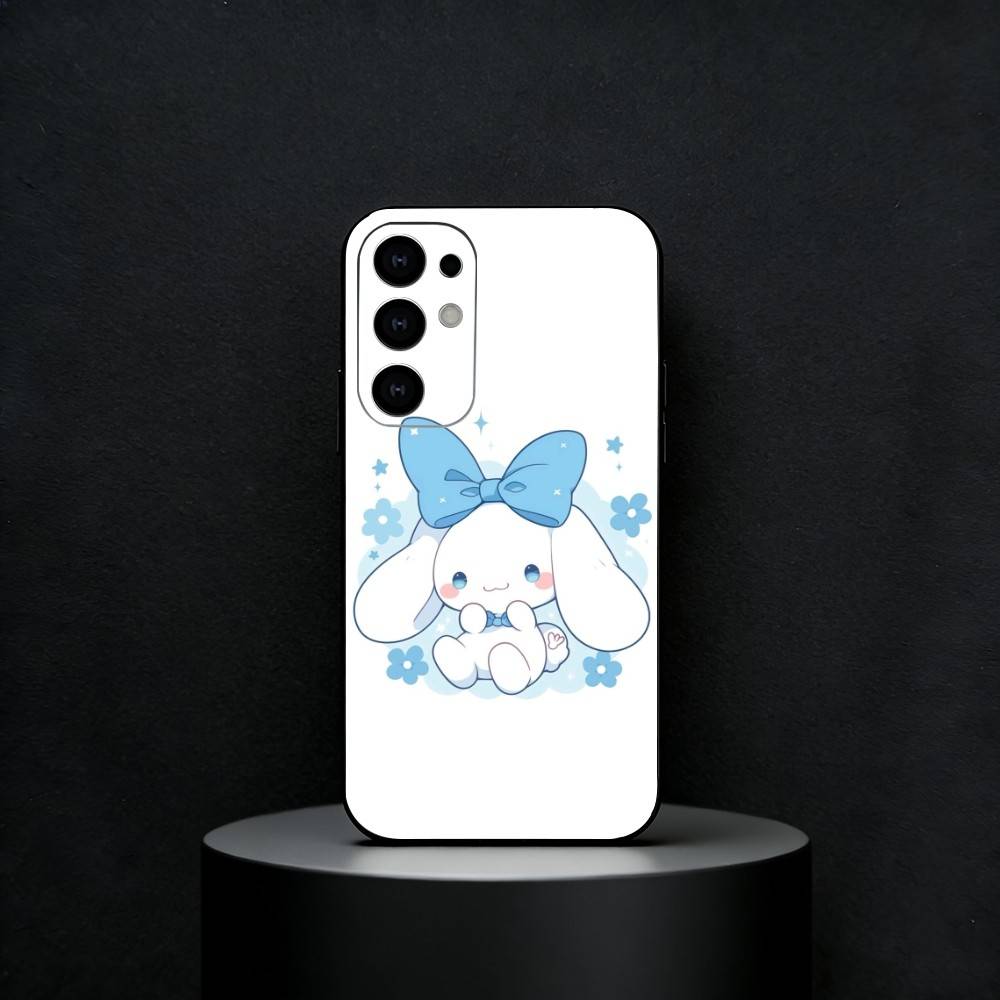 Cute C-Cinnamoroll Phone Case For Samsung S25,S24,S23,S22,S21,S20,Ultra,Plus,FE Black Soft Cover Samsung S23plus5G