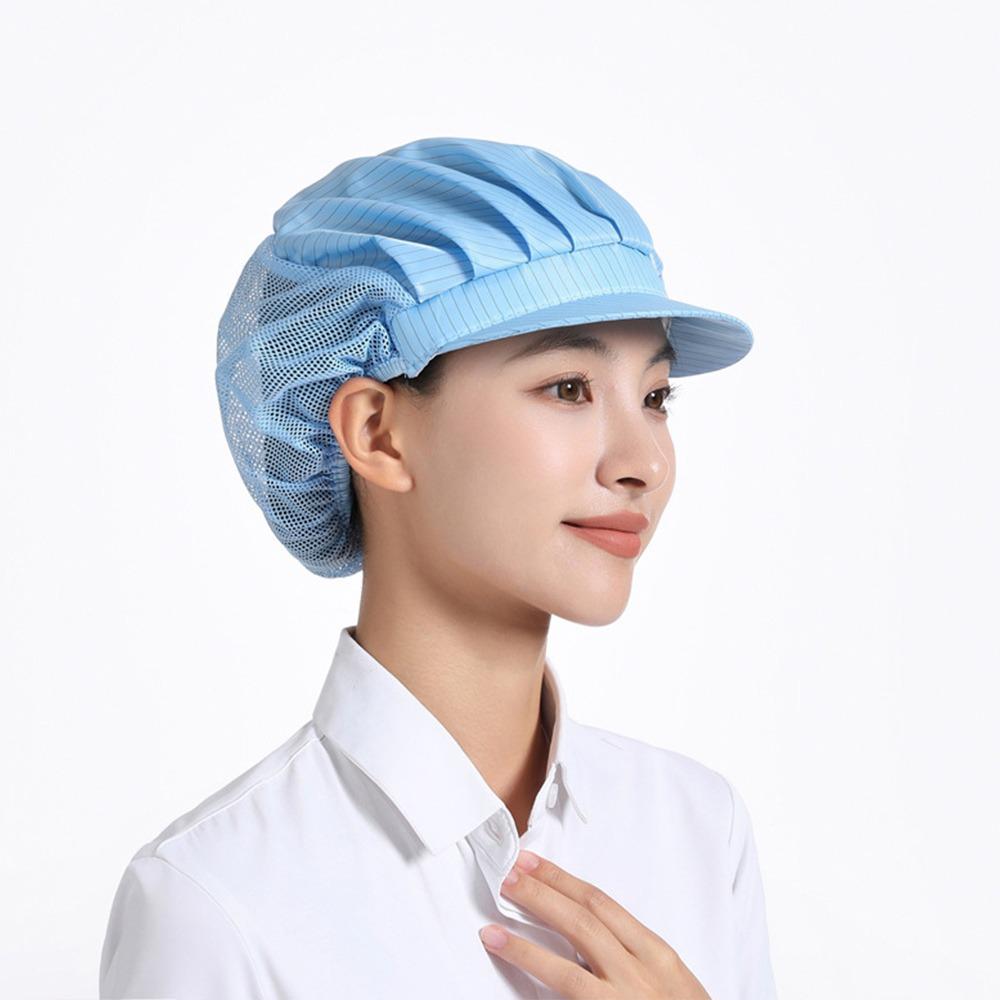 New Cotton Dust Proof Cap Lightweight Solid Color Mesh Cap Work Headband Canteen Catering