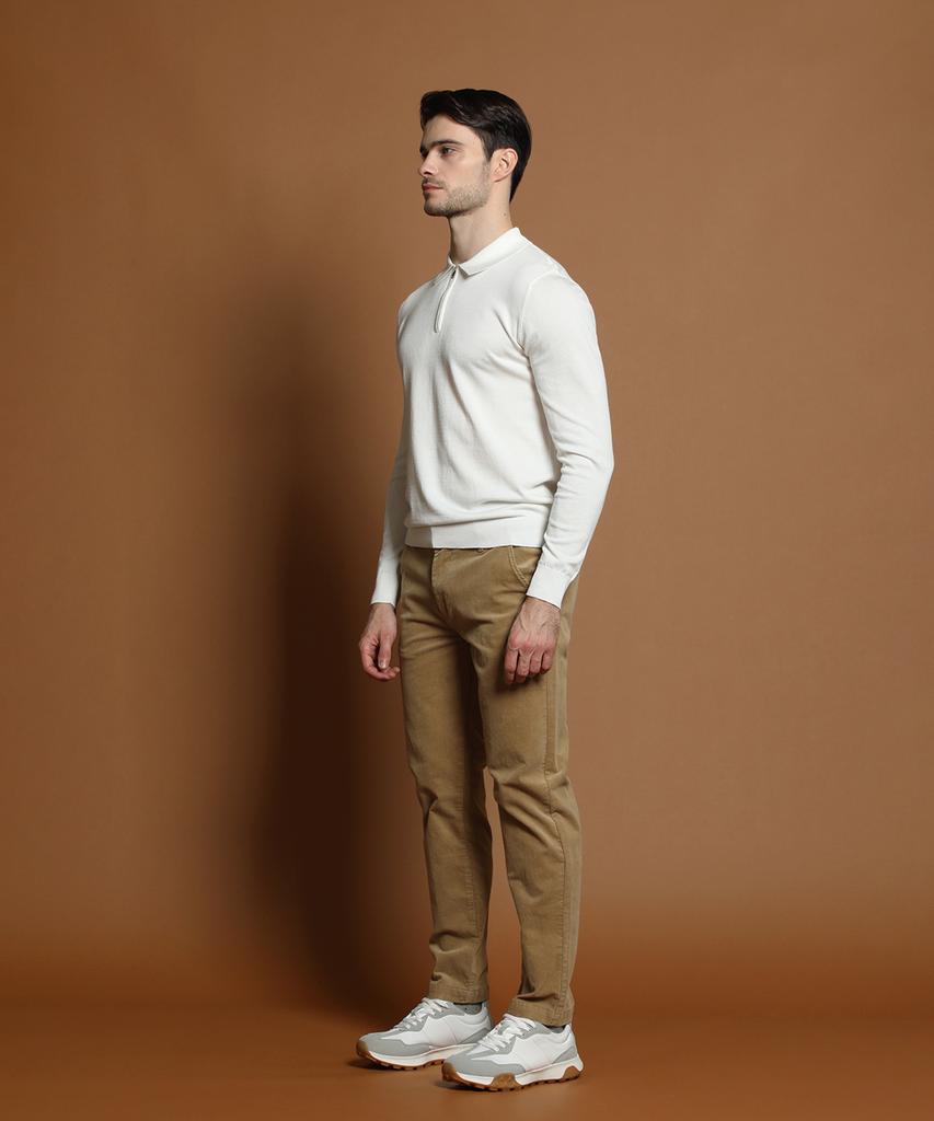 PANICALE White Half-Zip Polo Knit (Type A)