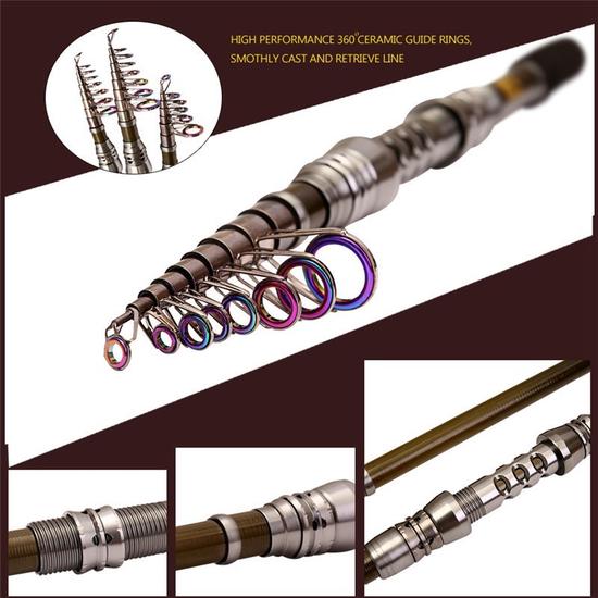 Telescopic Fishing Rod 98% Carbon Fiber Sea Rod Pole Fishing Tackle Gear