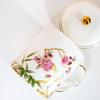 Tang Hui Exquisite Floral Ceramic Mug with Lid