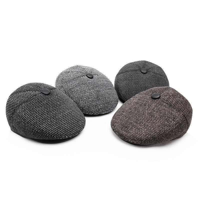 Hat Men's Winter Forward Hat Old Peaked Hat Ear Protector Hat Thickened Warm Grandpa Hat