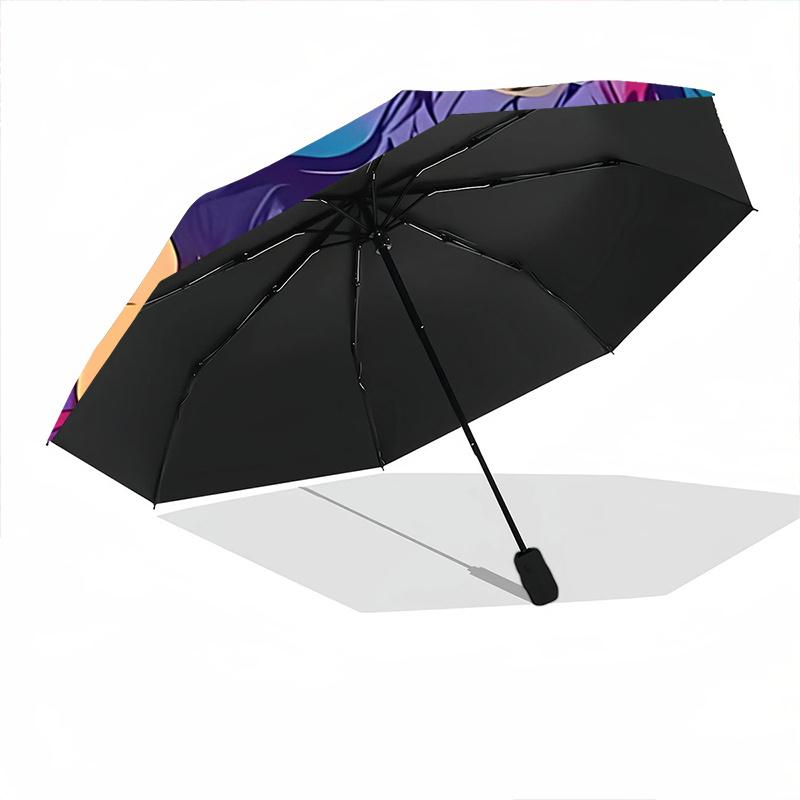 1pc Colorful Wolf Print Umbrella Automatic Opening/Closing, Foldable Design, Outdoor Use, Festival Gift for Fans & Travelers.R025