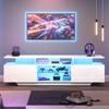 TV-Möbel - LEMONBEST - 160x40x45 cm - Hochglanz Weiß - Per App steuerbare LED - 8 Regale