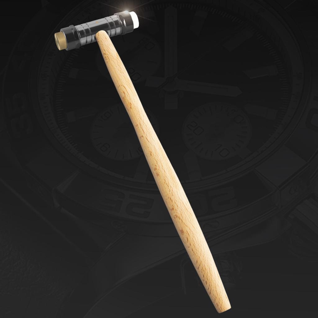 Lightweight Double Head Hammer Suitable for Watchmakers Jewelry and Instrument Repair Wood Handle Home Professional Use