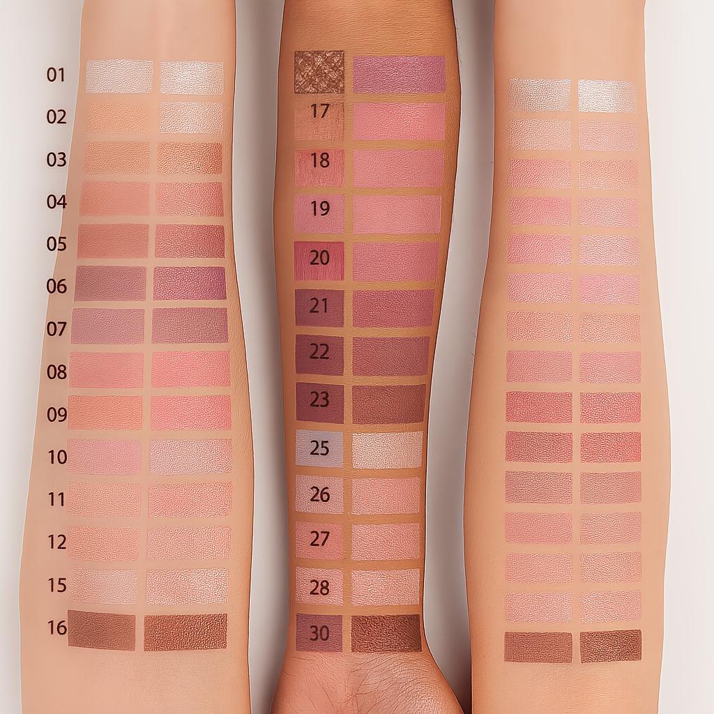 8pcs Eyeshadow Palette Set Available In Matte and Shimmer Finishes Featuring A Pearl Texture, Long Lasting and Highly Saturated Light Pink Tones