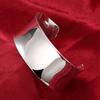 925 Silver Charm Smooth Wide Big Bangle Bracelets for Women Luxury Fashion Party Wedding Cuff Jewelry Christmas Gift