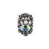 Anello Fashion Gioielli Vintage Rete Cristallo Iridescente Testa di Leone Retro Opaco Lucido Gioielli Unisex Palladio 402763-J3F42-8162