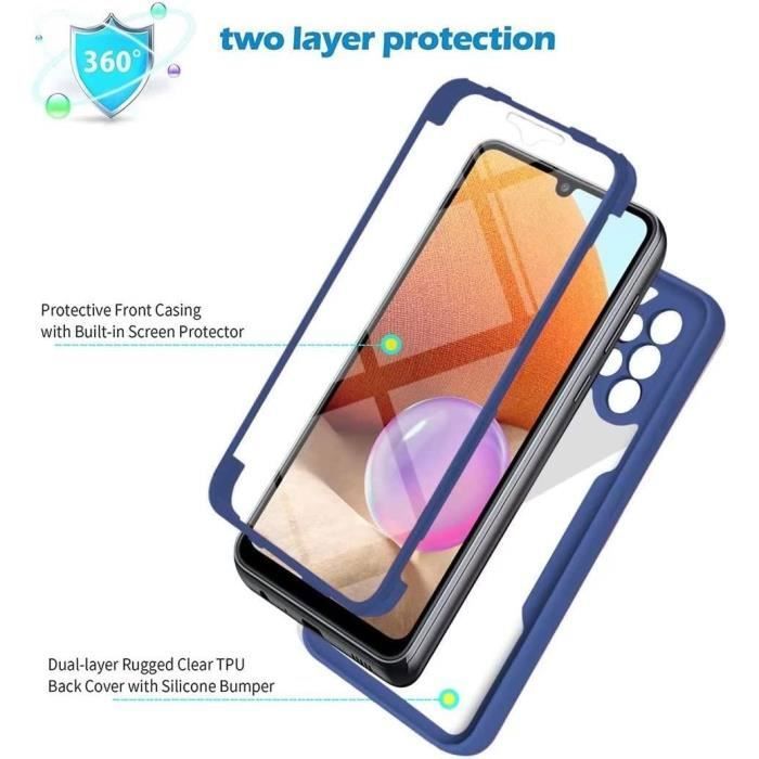 Coque de protection - BOOLING - pour Samsung Galaxy A23 5G - Antichoc 360° - Bleu Marine - Semi-rigide