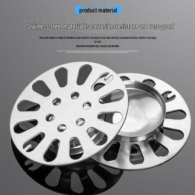 Stainless Steel Minimalist Round Floor Drain Cover, Odor-Proof for Bathroom and Kitchen