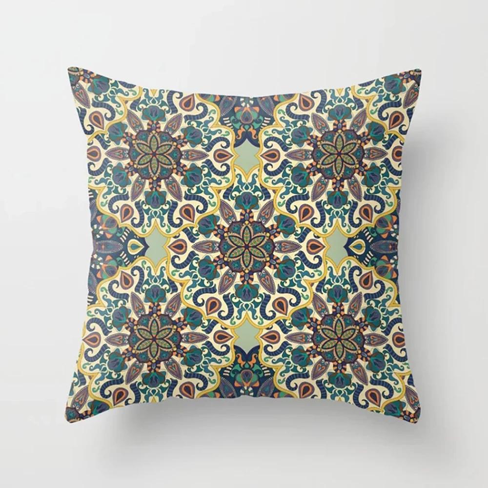 Home Decor Pillowcase Boho Psychedelic Texture Polyester Print  for Bedroom Living Room 45x45cm Funda De Almohada