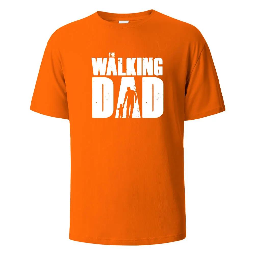 Camisetas Divertidas con Estampado Callejero The Walking Dad para Hombre Moda Verano Camiseta Holgada Oversize de Algodón Manga Corta Casual Hip Hop