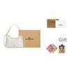 Coach Laurel Signature 31 Brand Print Coated Canvas Tote Shoulder Bag Large Women Bags Beige Gold CBH87-IMIVO