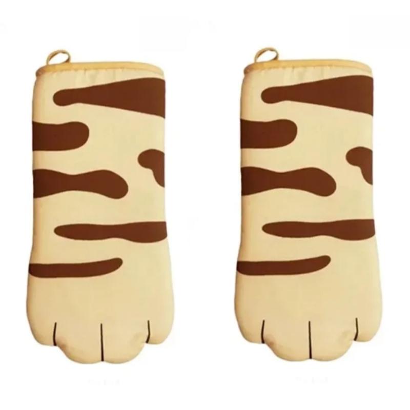 1/2pcs of Cotton and Linen Baking Gloves Microwave Oven Gloves Home Insulation Kitchen Baking Oven Special Tools
