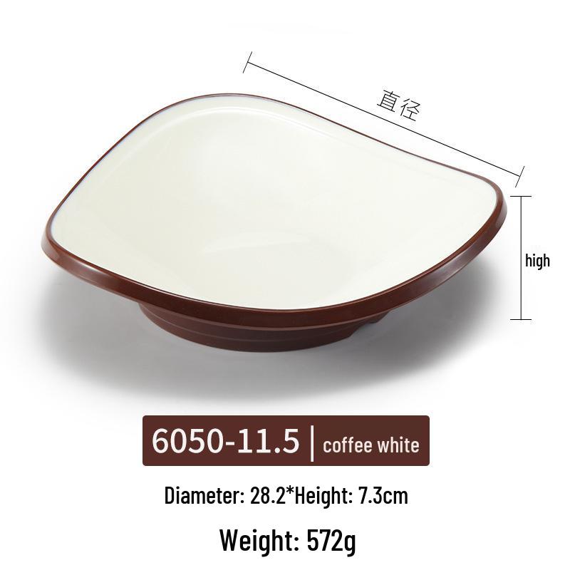 Melamine Rectangular Plate for BBQ & Side Dishes - Imitation Porcelain Tableware