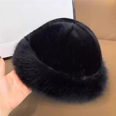 Winter Kuppel Plüsch Herbst und Winter Fashio Hut Kalt Verdickter Hut Imitatleder Mongolische Thermomütze