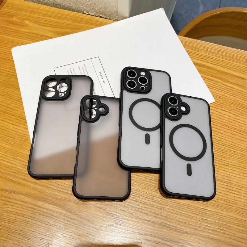 For Magsafe Magnetic Wireless Charging Luxury Matte Phone Case For iPhone 16 Pro Max E 14 11 12 13 15 Pro Max Plus Bumper Cover