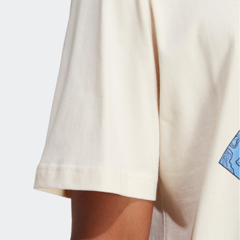 Adidas Originals Trefoil Peak Print Cotton T-Shirt Men Tops White IC2335