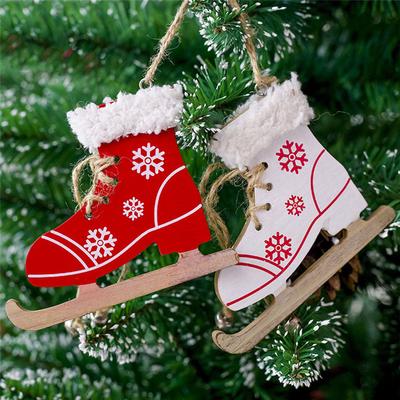 Wooden Sleigh Boots Christmas Tree Decoration Christmas Baubles
