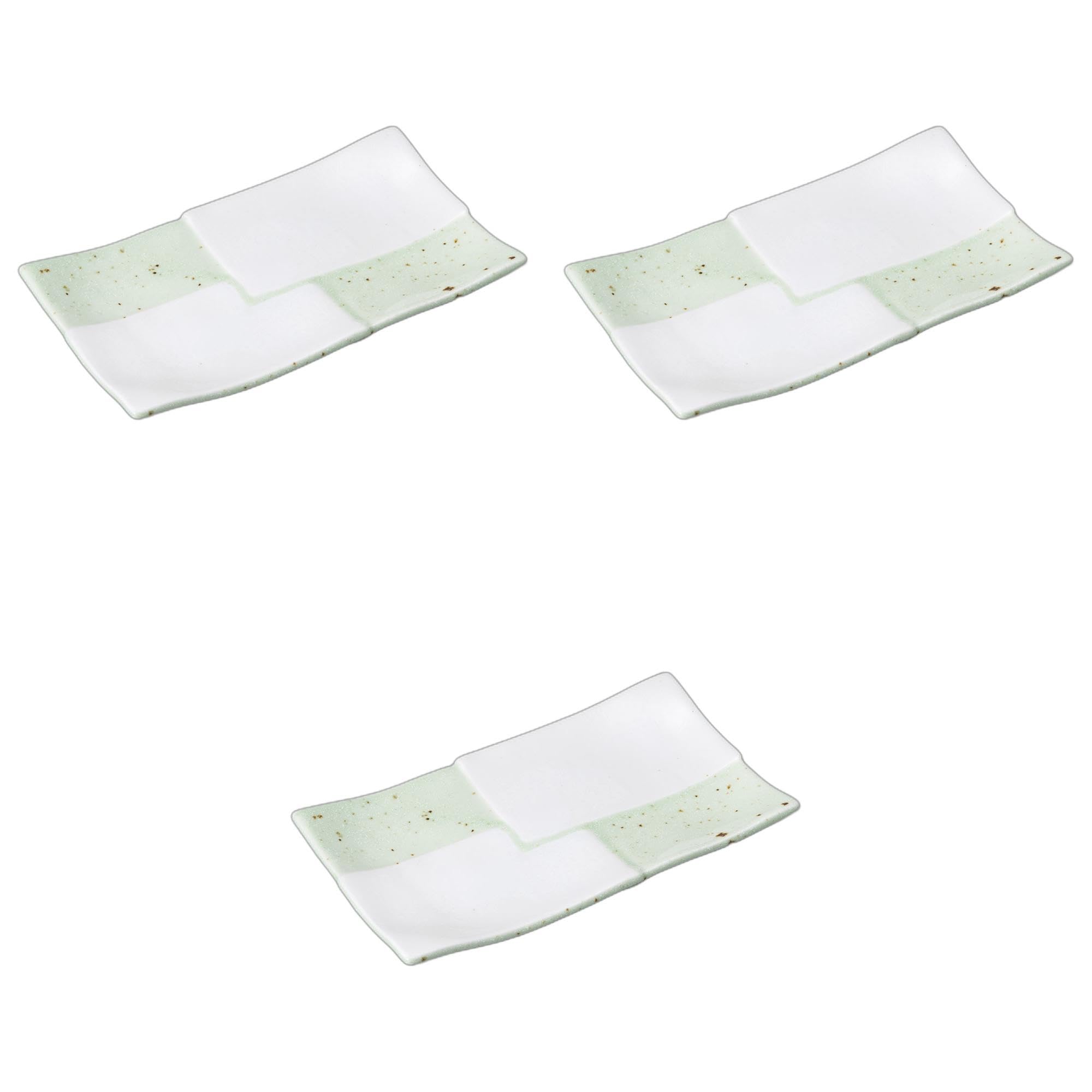 

Set of 3 Modern Checkered Porcelain Plates x x Porcelain Porcelain Plates by Setomonohonpo [21.5 12.5 2.7 cm]