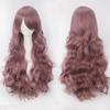 Parrucche Cosplay Europee e Americane, Parrucche Anime Colorate, Fibra ad Alta Temperatura, Capelli Lunghi e Ricci da 80 cm, Bottoni per il Commercio Estero