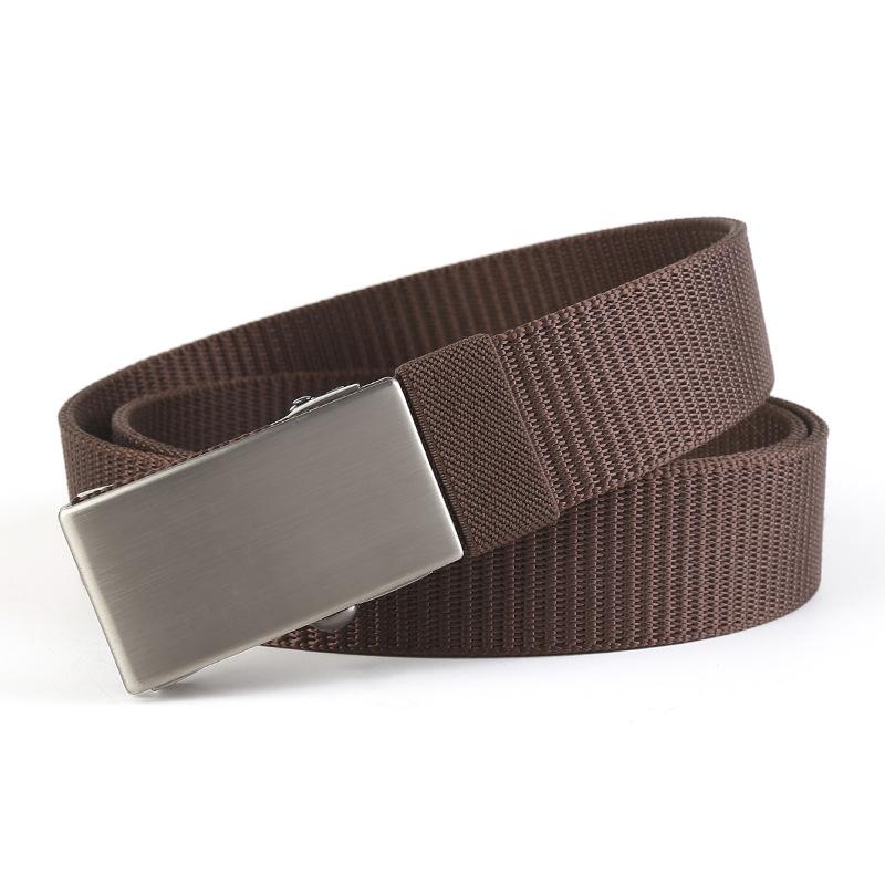 Nylonový pásek Pánské Tide Ins Plátěná džínovina Pracovní kalhoty Pásek uvnitř Oblečení Bezzubý Bezděrový pásek s automatickou přezkou