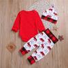 Christmas Newborn Baby Clothes Set Romper Long Pants Beanie Hat