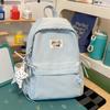 Schoolbag for middle school girls, high aesthetic value ins, Korean style versatile large capacity solid color backpack, high school backpack
