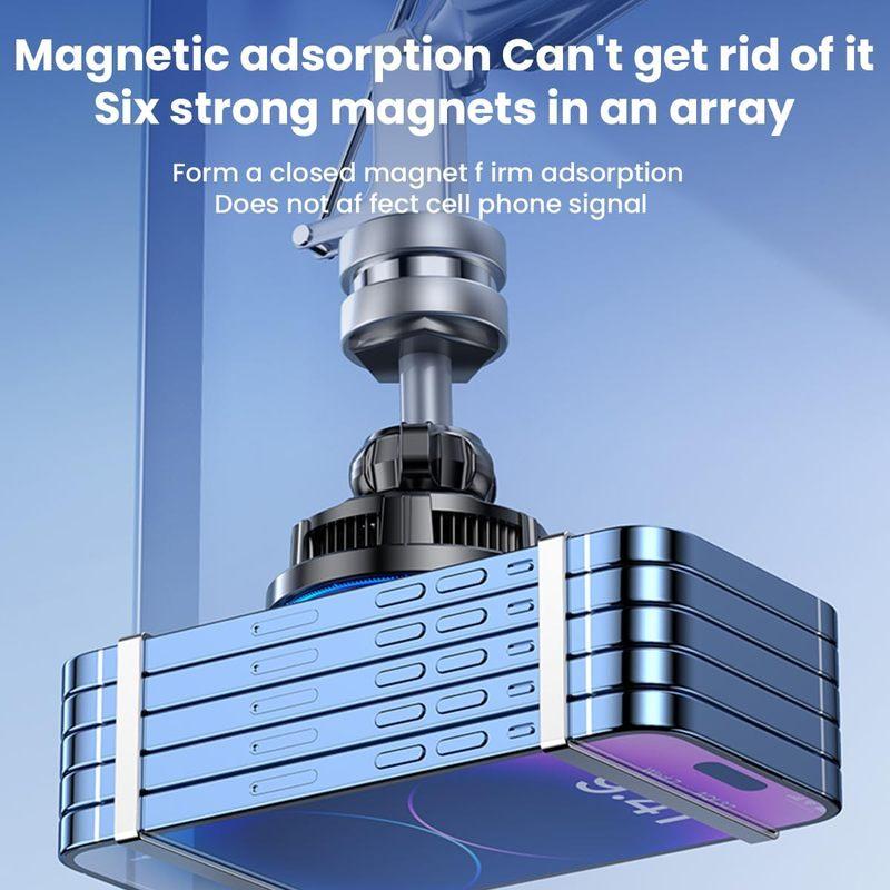  15W Ice Cooling Magnetic Wireless Car Charger Fast Charging Station for iPhone15 14 13 12 Pro Max MacSafe Car Phone Holder Stand