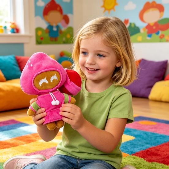 Cookie-Themed Plush Toy with Soft PP Cotton, Cute Stuffed Animal Doll for Fans Collectors, Huggable Throw Pillow, Home Decor Gift for Game Lovers Kids