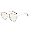Fashion Anti-Blue Light Color-Changing Glasses, Men'S And Women'S New Metal Tide Glasses Frames, Men'S And Women'S Retro Color-Changing Flat Glasses
