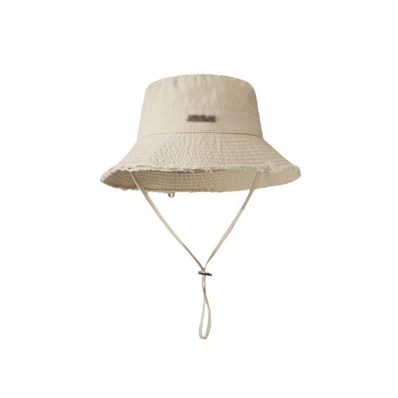 Women's Foldable Retro Bucket Hat: Japanese-Style Sun Hat with Frayed Edges, Korean Slimming Design