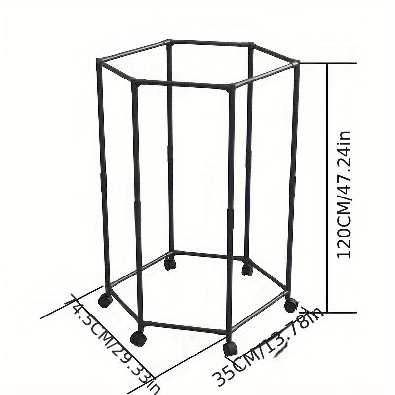 Hexagonal Rotatable Clothing Rack with Wheels – Sturdy 16mm Metal Tube, Freestanding Vertical Garment Hanger,  Black/White