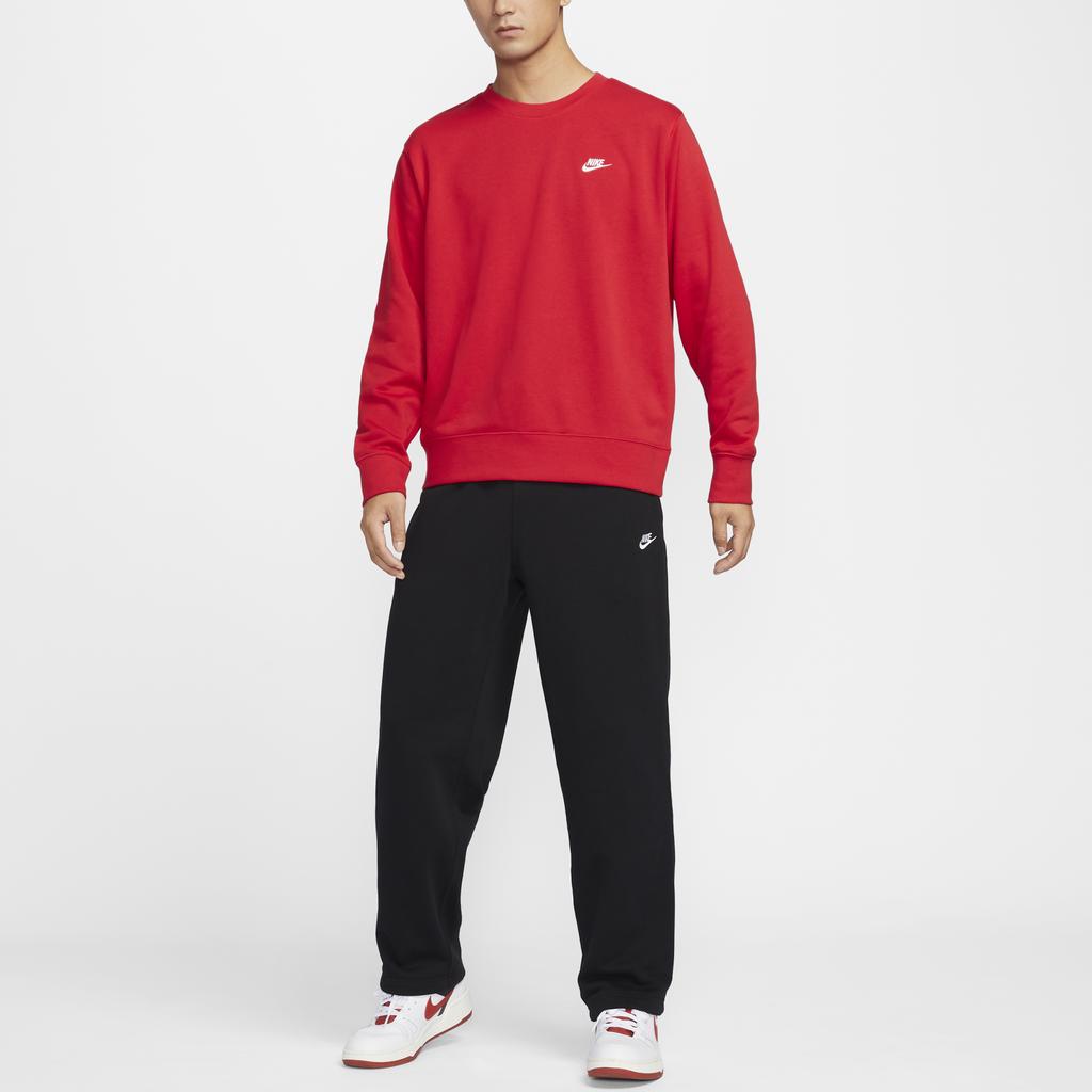 New Nike Club Sweatshirt Men's University Red/White FN3889-657