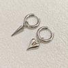 Fashion Heart Star Pendant Asymmetrical Earrings For Women Simple Geometric Circular Ear Buckle Jewelry Accessories Gift