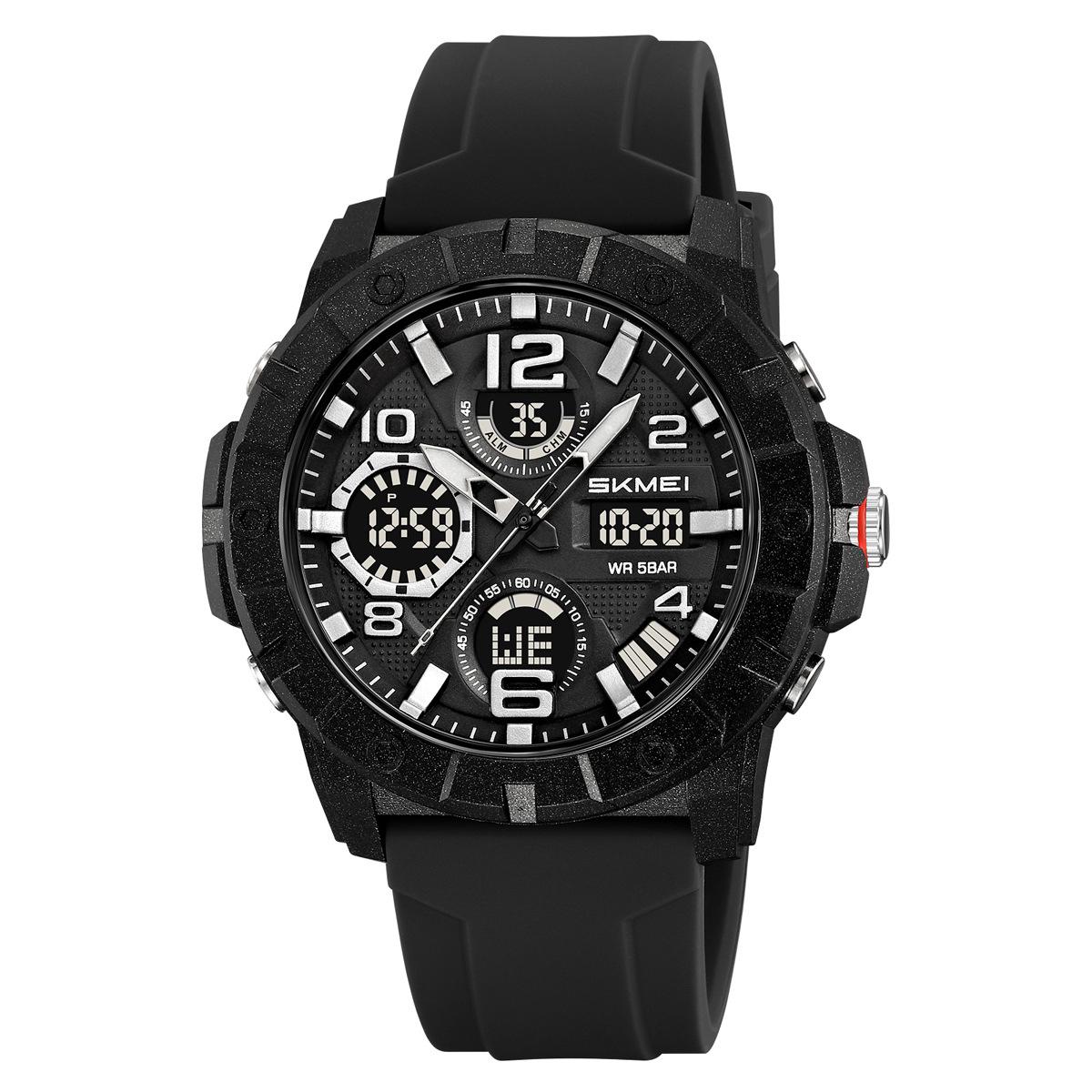 

Watch Men s Multifunctional Sports Outdoor Electronic Watch Double Display Luminous Waterproof Student Electronic Watch чорний