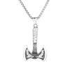 Hip Hop Stainless Steel Jewelry, Classic Norse Mythology Viking Crow Double Head Axe Titanium Steel Men'S Pendant