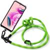 Case - Xiaomi - Redmi Note 12S - Transparent - Shockproof - Removable Green Lanyard