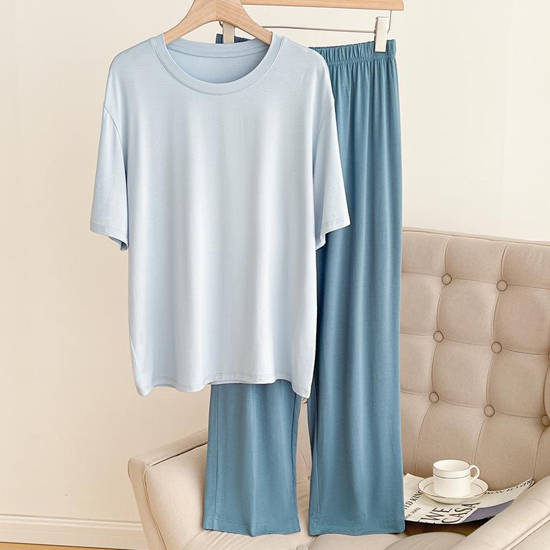 Women s Modal Pajama Set: Spring/Summer Breathable Thin Outerwear - Loose Two-Piece Homewear One Size