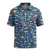 Men's Polo Shirt Short Sleeve Loose Fit Casual Top with Hawaiian Style Print for Everyday Wear Comfortable Fabric