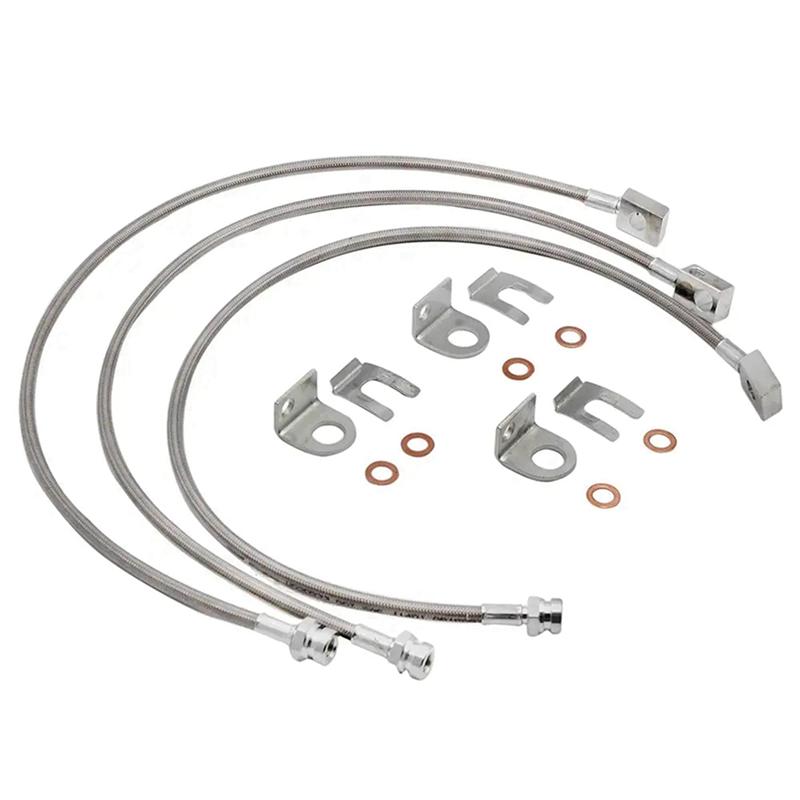 

Car Extended Stainless Brake Lines For Jeep Wrangler TJ YJ 84-01 Cherokee XJ 87-06-A67F как