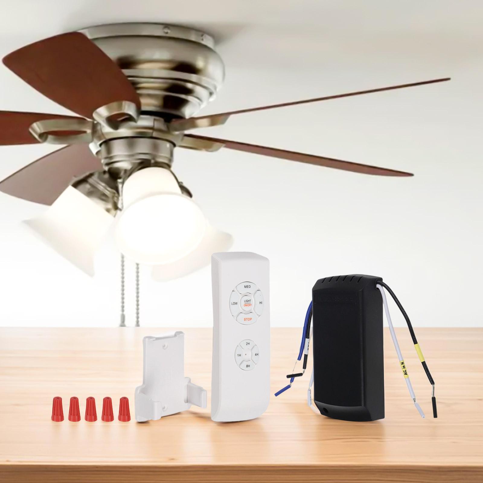 

Fan Remote Control Kit with 4 Speed Levels LED Light Control 4 Timer Settings and Noise Mute Feature Compatible with Most Fans China Mainland