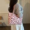 Vintage Cherry Print Large Capacity Women Casual Commute Single Shoulder Tote Bag