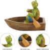 Boating Animal Floating Pond Decoration Sculpture Floating Resin Frog Turtle Shape Figurines For Fish Tank Garden Swimming Pool