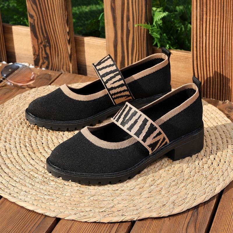 

Fashion Spring New Coarse Heel Shoes Women s Fashion Round Head Mesh Cloth Breathable Thick Sole Anti-slip Wear-resistant High Heels 43 чёрный