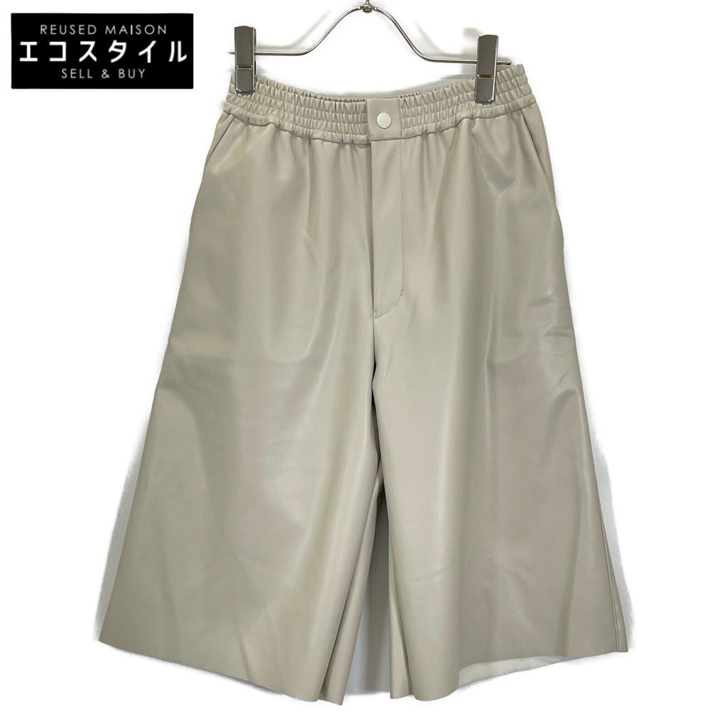 HYKE 24AW 242-13302 Cream ECO-LEATHER PANTS Bottoms 1 beigeUsed